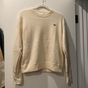 Lacoste Ivory Sweater with Green Piping accent